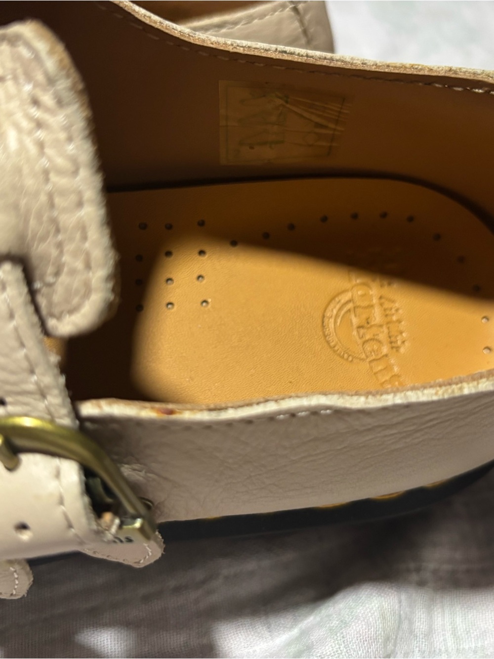 Dr. Martens Mary Jane  Cream T-Bar Double Buckle Shoes - Picture 5 of 11